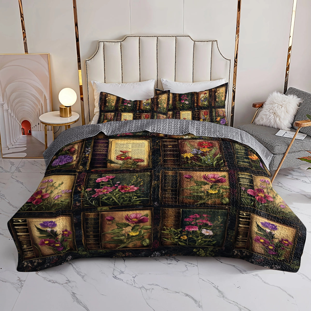 Shineful All Season Quilt 3-Piece Set - Floral Book