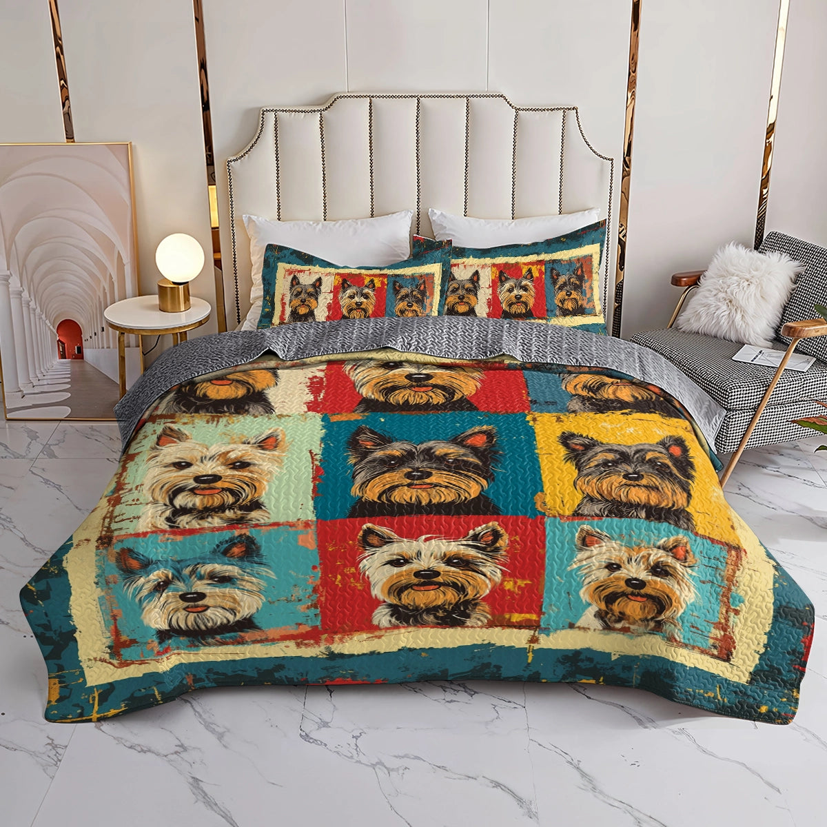 Shineful All Season Quilt 3-Piece Set - Yorkie Dreams