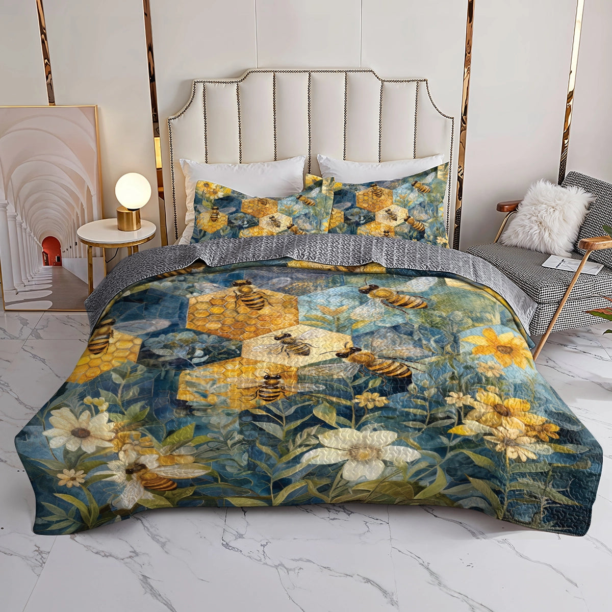 Shineful All Season Quilt 3-Piece Set - Bee Cozy Dreams