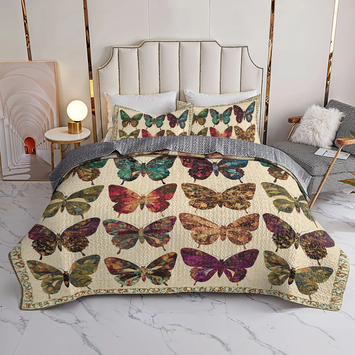 Shineful All Season Quilt 3-Piece Set - Butterfly Garden