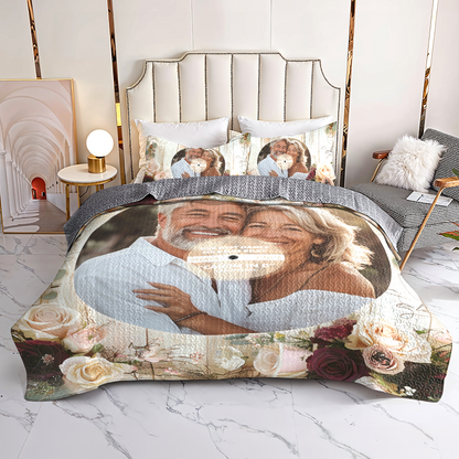 Shineful Personalized All Season Quilt 3-Piece Set Our First Dance Rose Edition