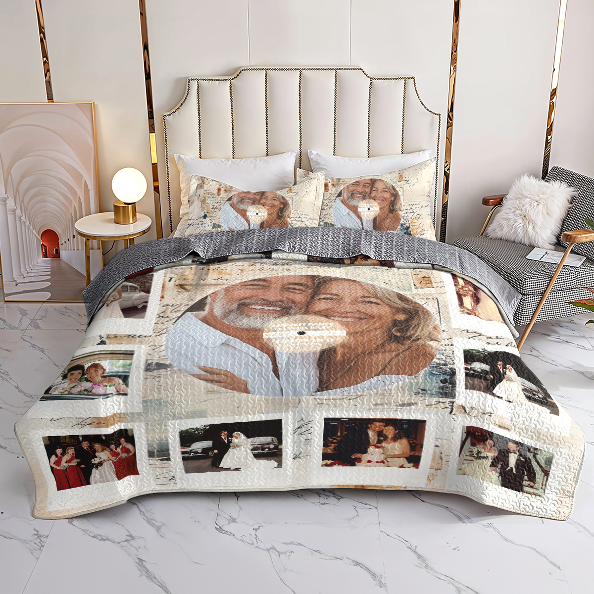 Shineful Personalized All Season Quilt 3-Piece Set Our First Dance Love Letter