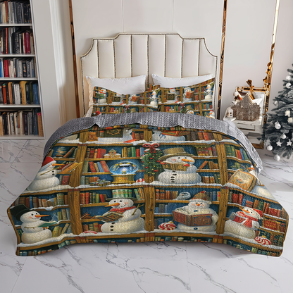 Shineful All Season Quilt 3-Piece Set Snowy Book Nook