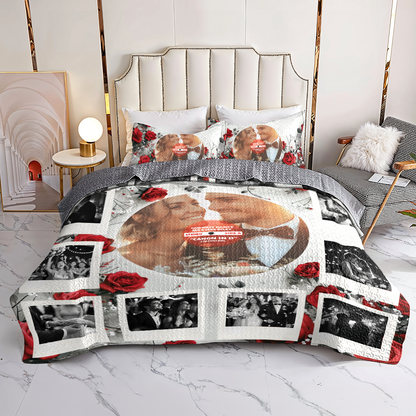 Shineful Personalized All Season Quilt 3-Piece Set Our First Dance Rose Polaroid