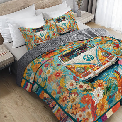 Shineful All Season Quilt 3-Piece Set Hippie Groovy Vibes