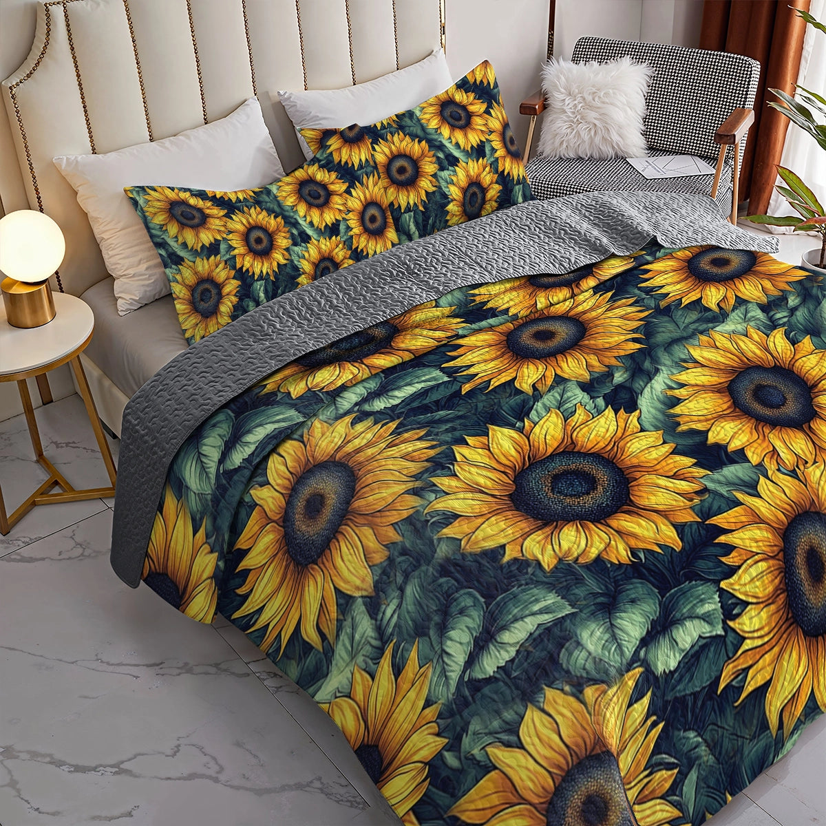 Shineful All Season Quilt 3-Piece Set - Sunflower Dreams