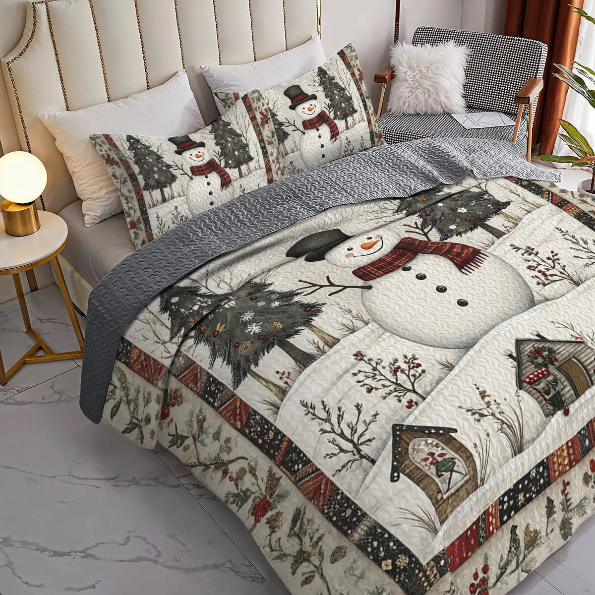 Shineful All Season Quilt 3-Piece Set Christmas Winter Wonderland Snuggle