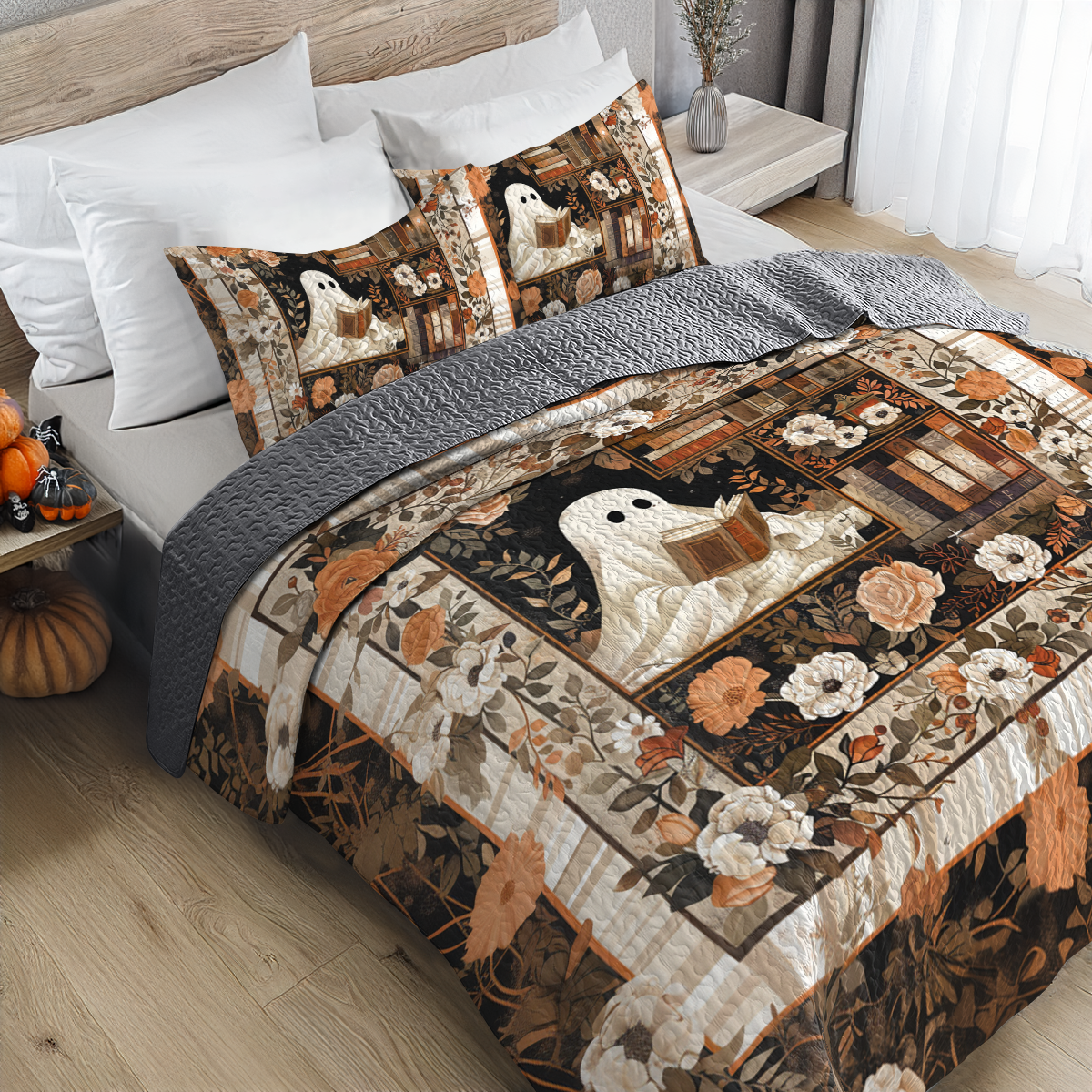 Shineful All Season Quilt 3-Piece Set Ghostly Booknook