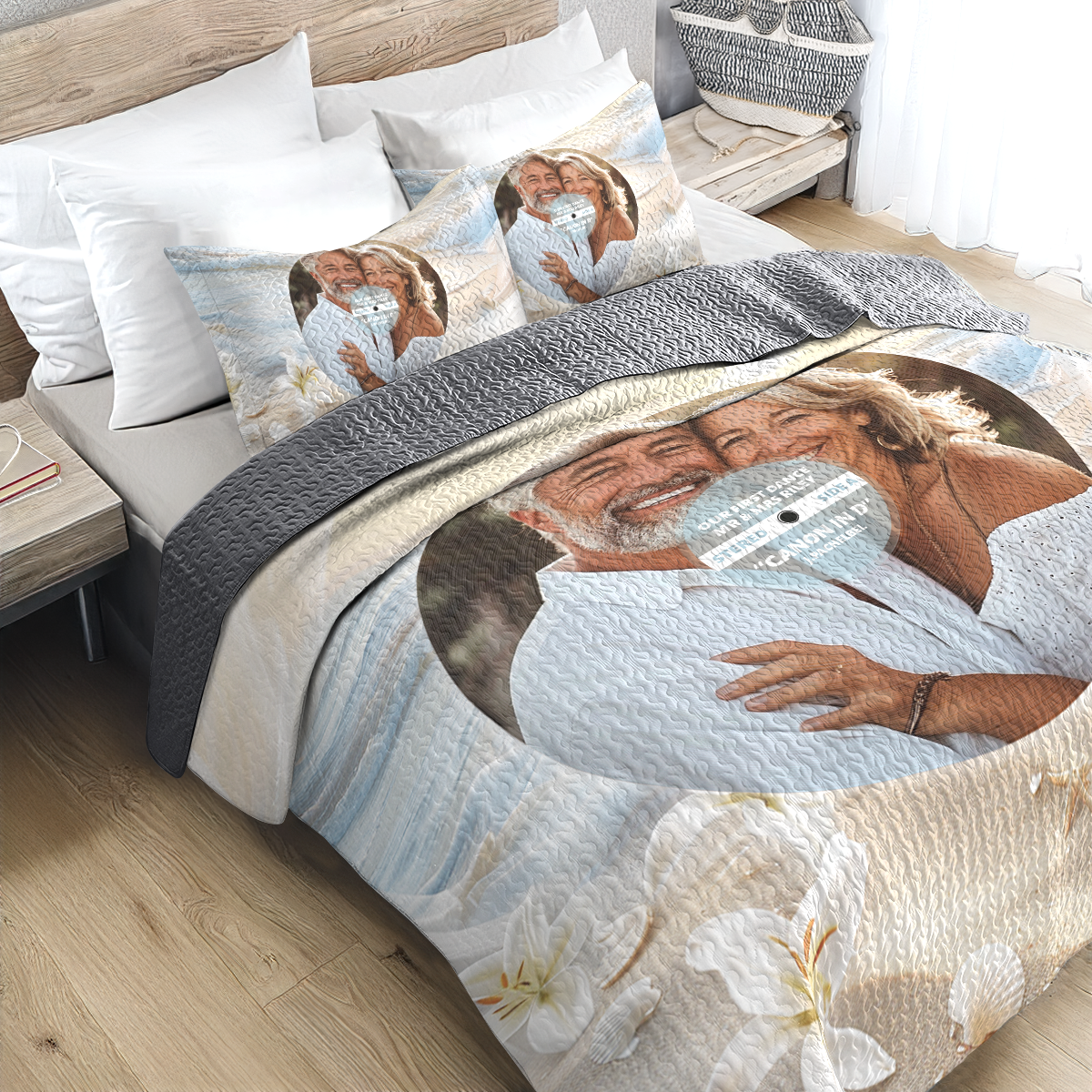 Shineful Personalized All Season Quilt 3-Piece Set Our First Dance Beach Edition