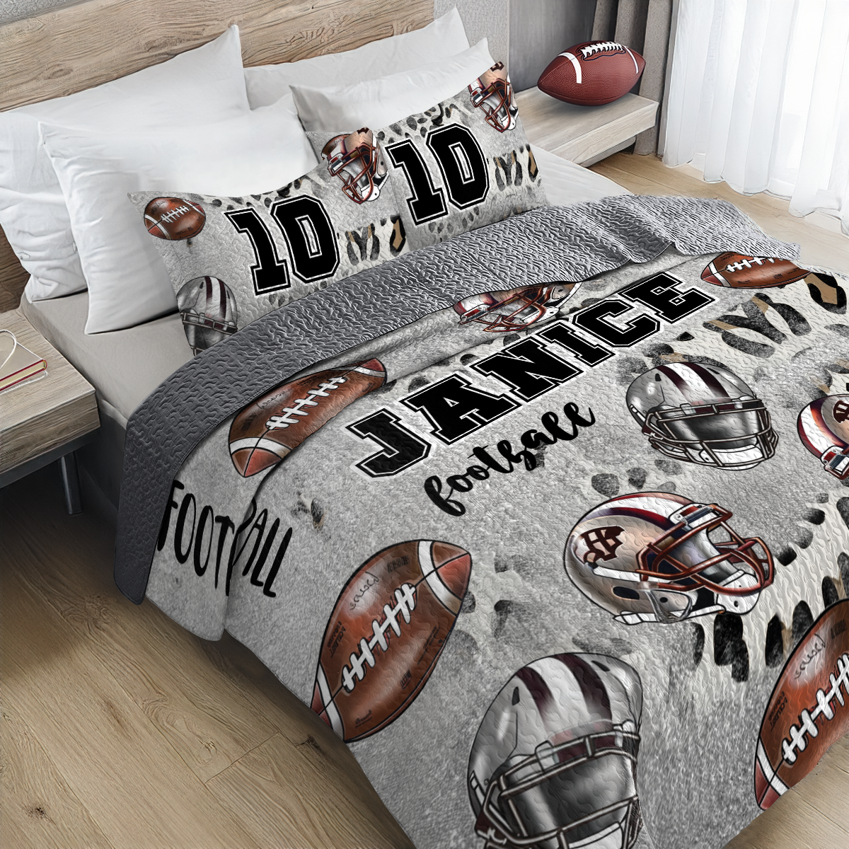 Shineful Personalized All Season Quilt 3-Piece Set All-Star Football Love