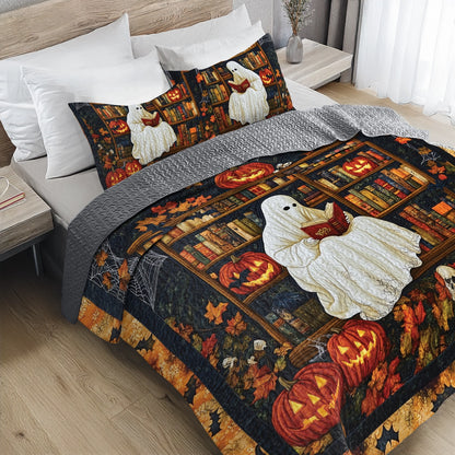 Shineful All Season Quilt 3-Piece Set Spooky Storytime Reading