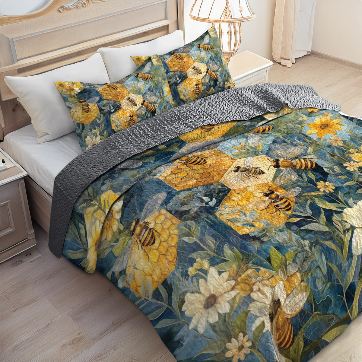 Shineful All Season Quilt 3-Piece Set - Bee Cozy Dreams