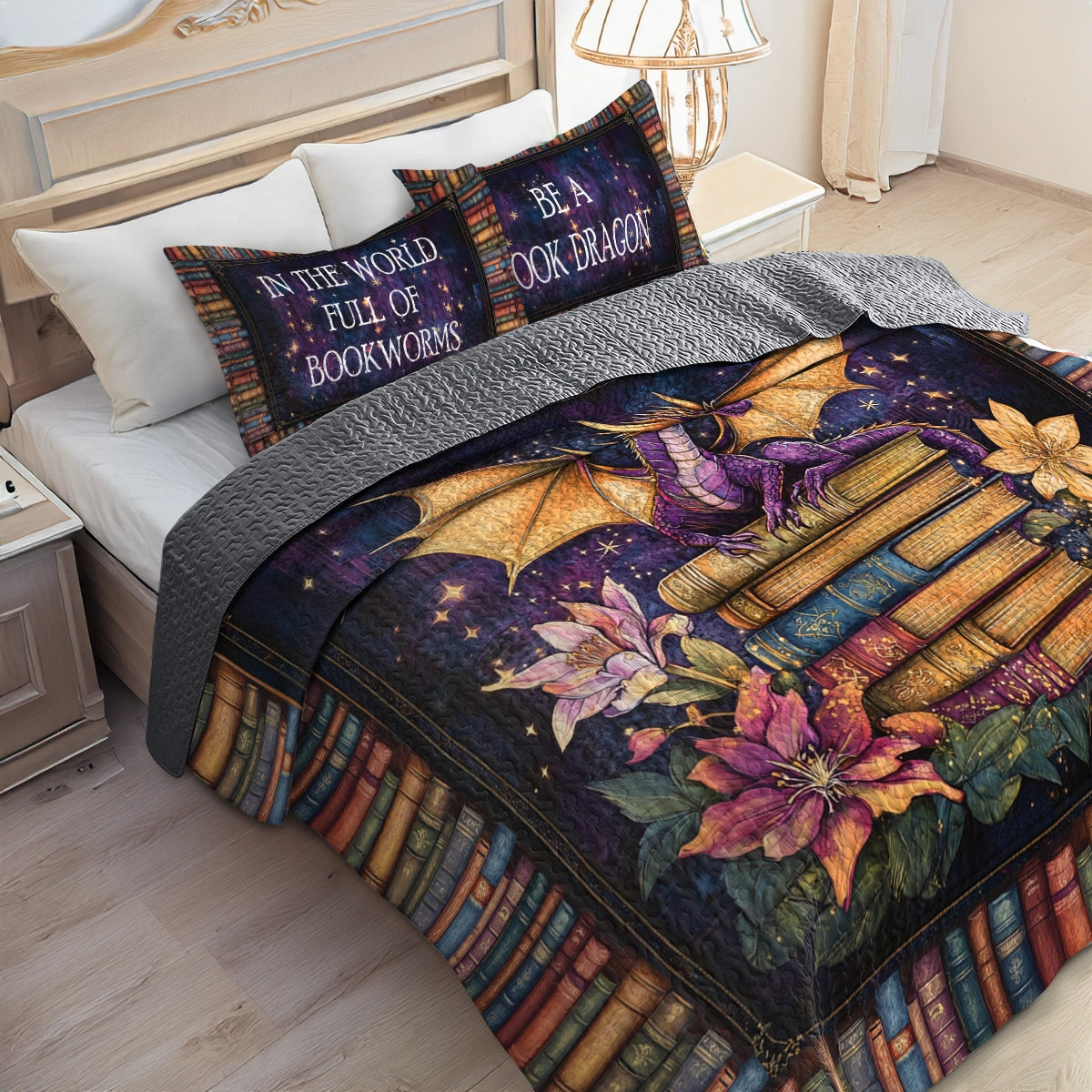 Shineful All Season Quilt 3-Piece Set - Book Dragon