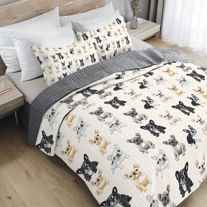 Shineful All Season Quilt 3-Piece Set - Cuddle Time Frenchie