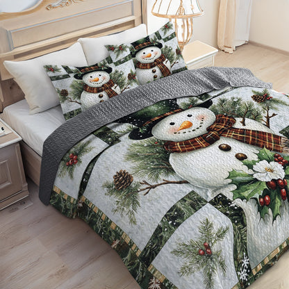 Shineful All Season Quilt 3-Piece Set - Snowman Bliss