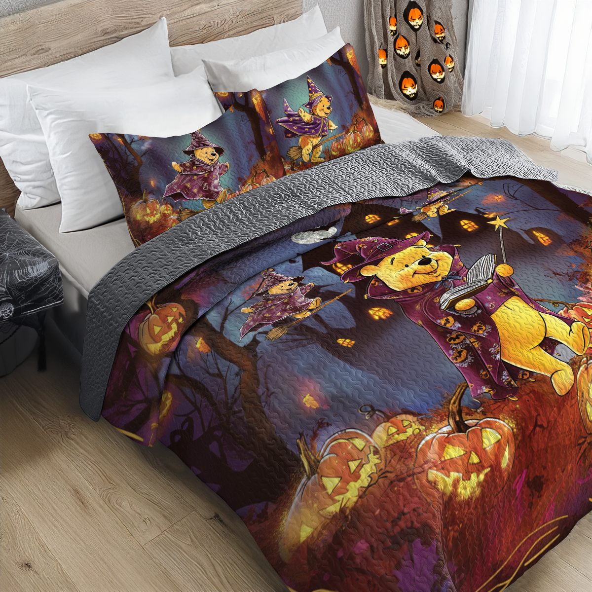 Shineful All Season Quilt 3-Piece Set Halloween Witchy Magic