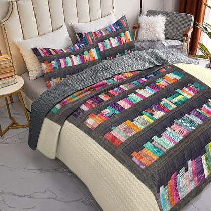 Shineful All Season Quilt 3-Piece Set Selvage Bookshelf