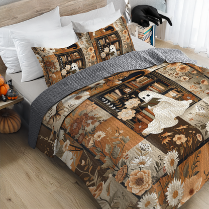 Shineful All Season Quilt 3-Piece Set Floral Phantom Reads