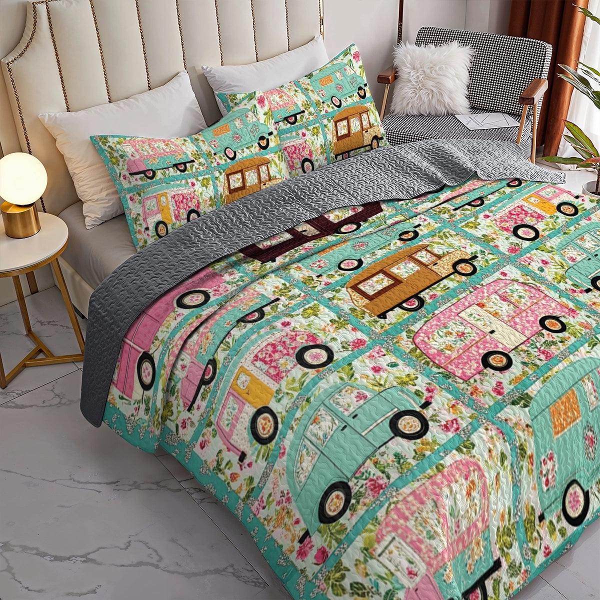 Shineful All Season Quilt 3-Piece Set - Vintage Camper Dreams