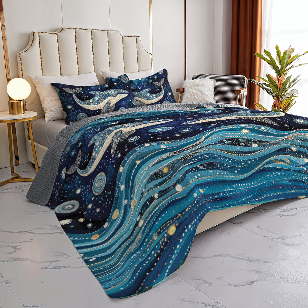 Shineful All Season Quilt 3-Piece Set Whale Dreams