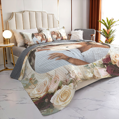 Shineful Personalized All Season Quilt 3-Piece Set Our First Dance Rose Edition