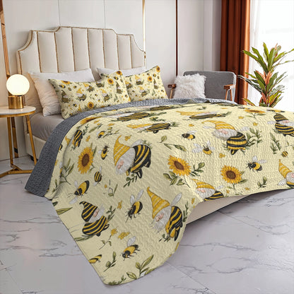 Shineful All Season Quilt 3-Piece Set - Honey Gnome Delight