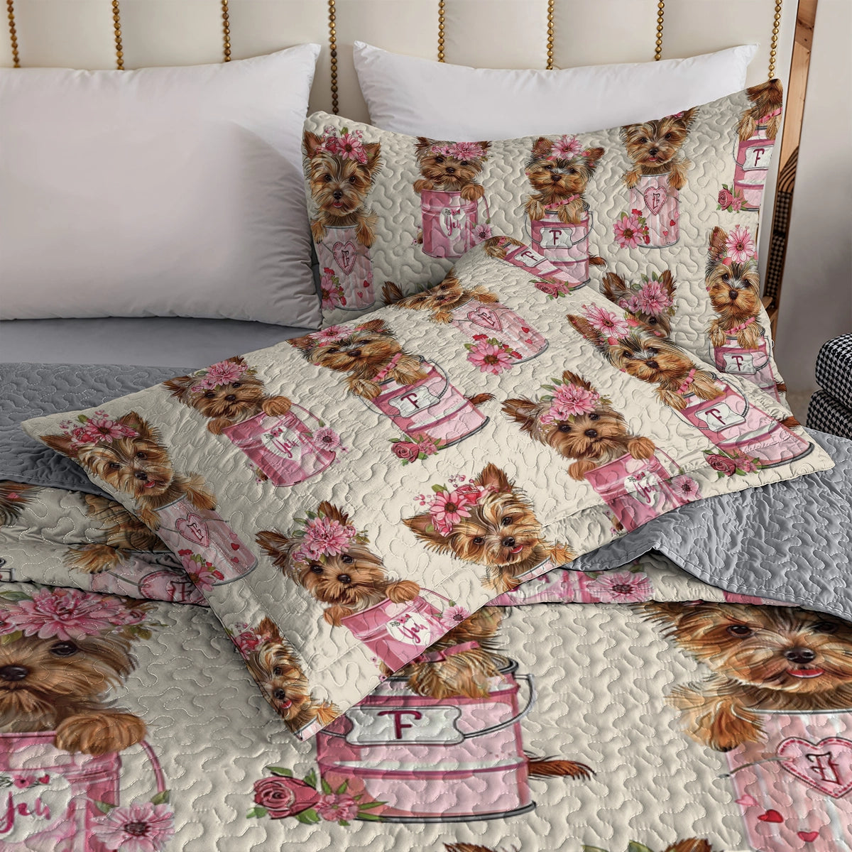 Shineful All Season Quilt 3-Piece Set - Yorkie Delight