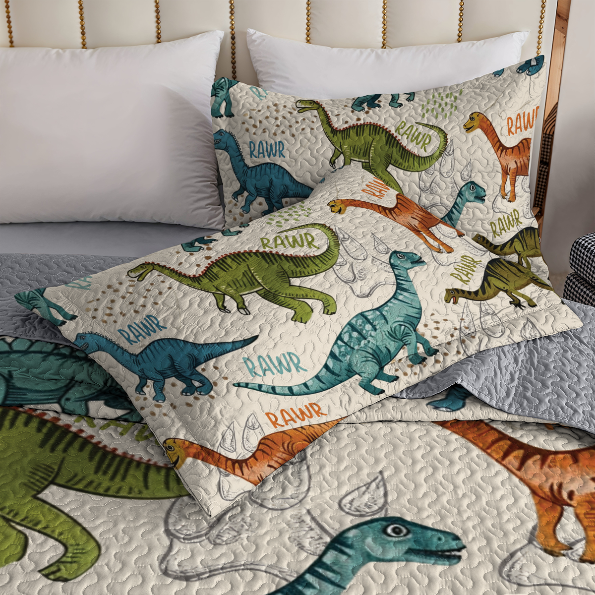 Shineful All Season Quilt 3-Piece Set Dino Adventure Rawr-Some Nights