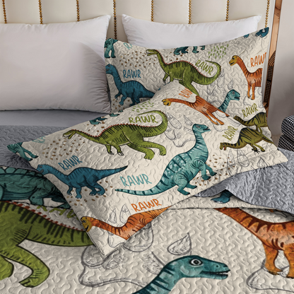 Shineful All Season Quilt 3-teiliges Set Dino Adventure Rawr-Some Nights