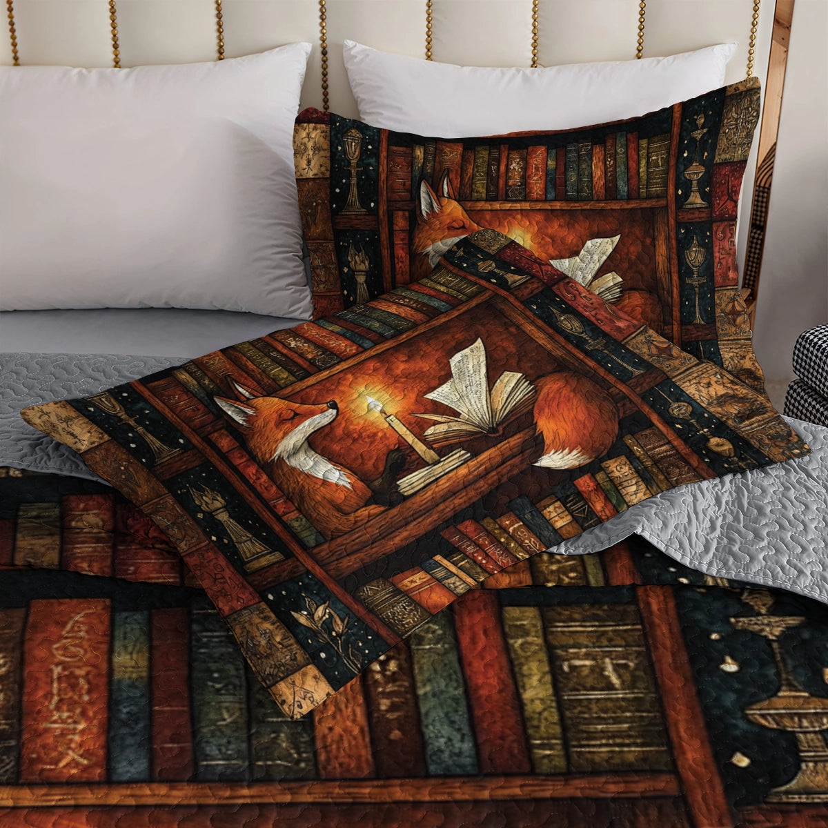 Shineful All Season Quilt 3-Piece Set Mystic Fox Reading