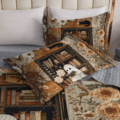 Shineful All Season Quilt 3-Piece Set Floral Phantom Reads