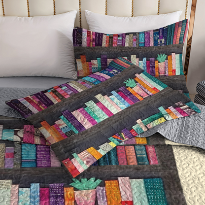 Shineful All Season Quilt 3-Piece Set Selvage Bookshelf