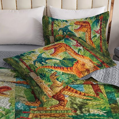 Shineful All Season Quilt 3-Piece Set Jurassic Jungle