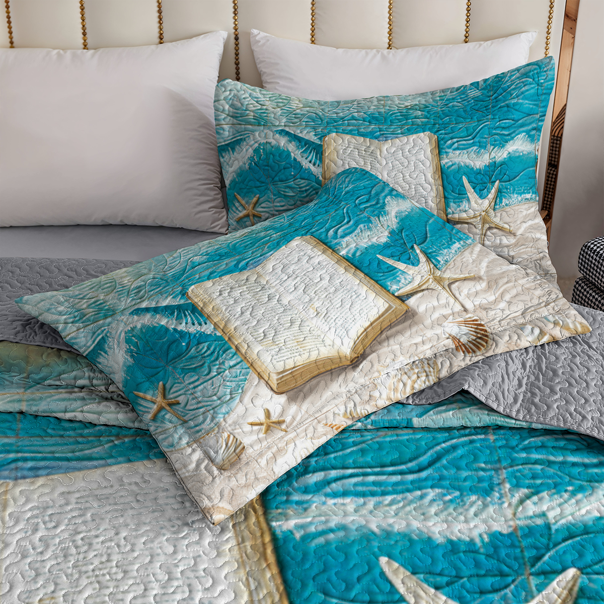 Shineful All Season Quilt 3-Piece Set Oceanic Reads