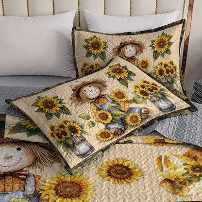 Shineful All Season Quilt 3-Piece Set Peaceful Farmhouse Sunflower