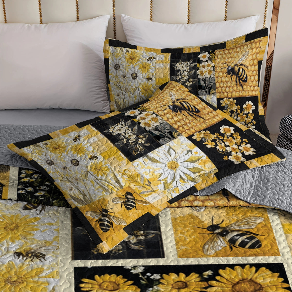 Shineful All Season Quilt 3-teiliges Set Bee Meadow Comfort