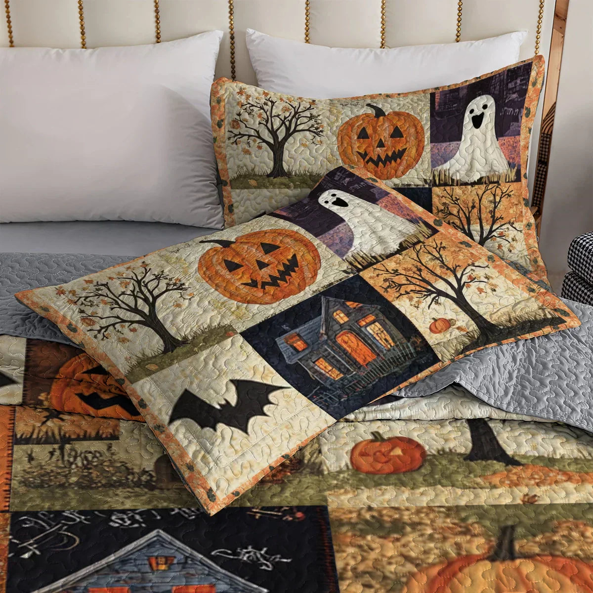 Shineful All Season Quilt 3-Piece Set - Spooky Trick Or Treat Halloween