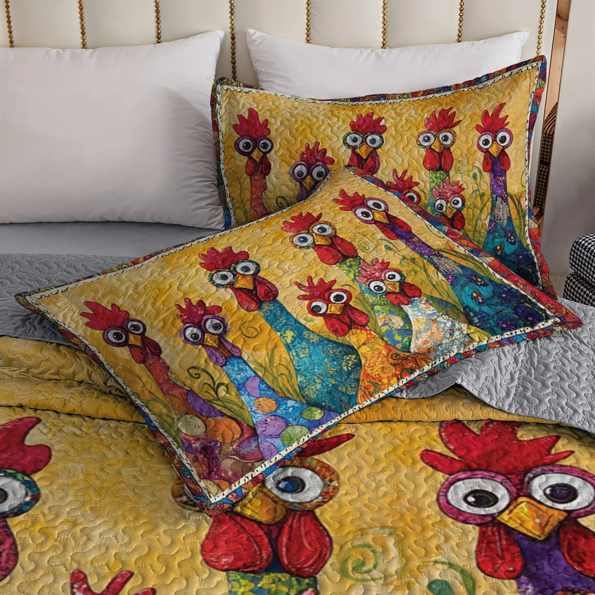 Shineful All Season Quilt 3-Piece Set - Funky Chicken