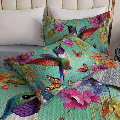 Shineful All Season Quilt 3-Piece Set - Enchanted Hummingbird