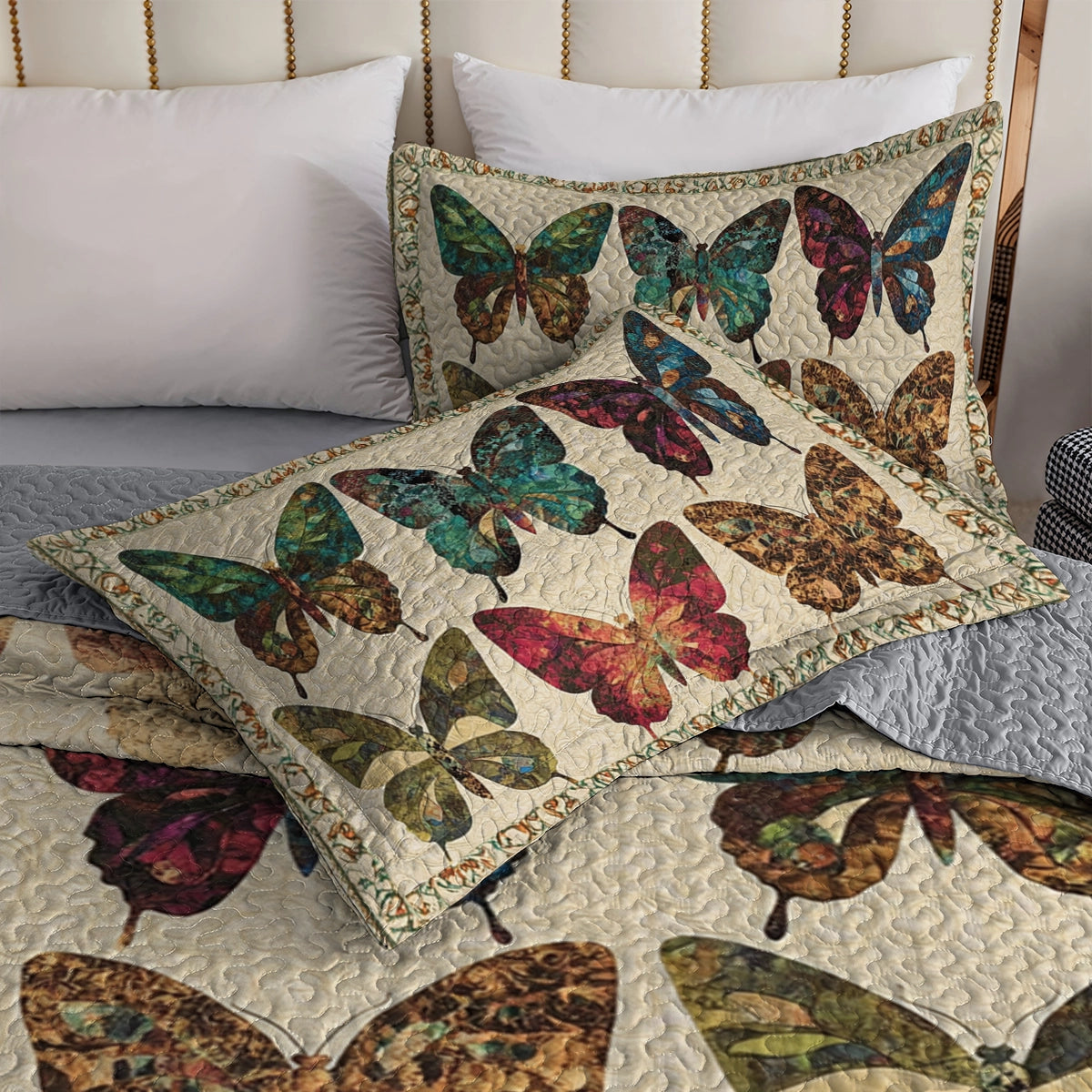 Shineful All Season Quilt 3-Piece Set - Butterfly Garden