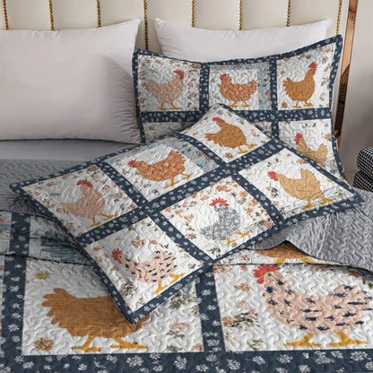 Shineful All Season Quilt 3-Piece Set - Charming Chicken