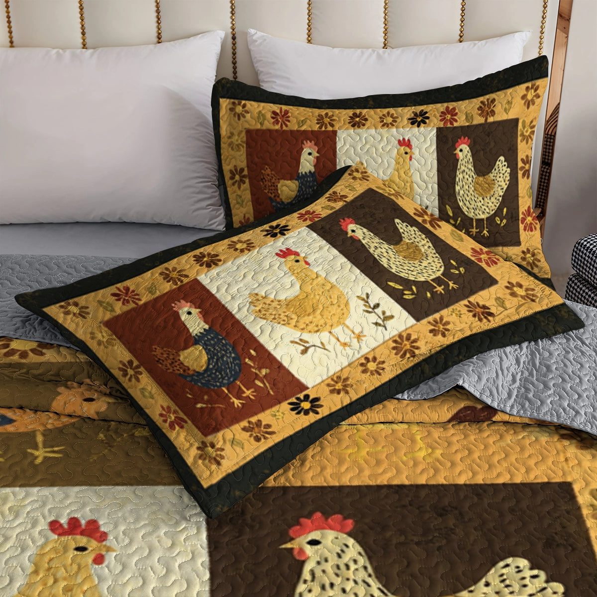 Shineful All Season Quilt 3-Piece Set - Country Chicken