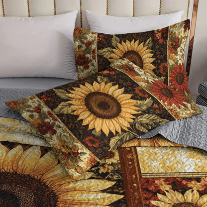 Shineful All Season Quilt 3-teiliges Set - Sonnenblumenernte 