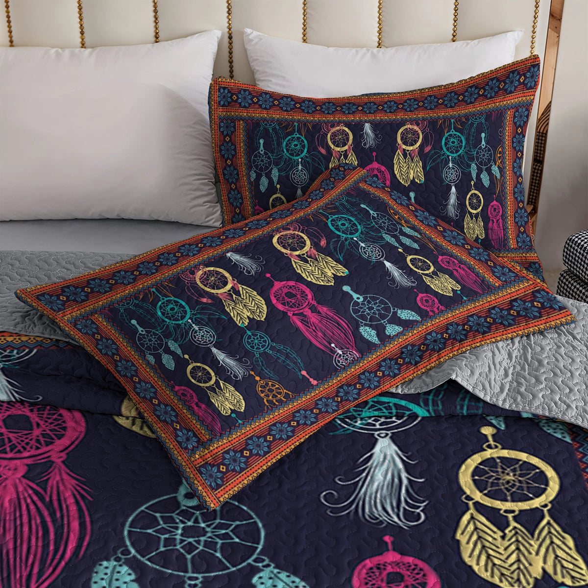 Shineful All Season Quilt 3-Piece Set - Dreamcatcher of Native America