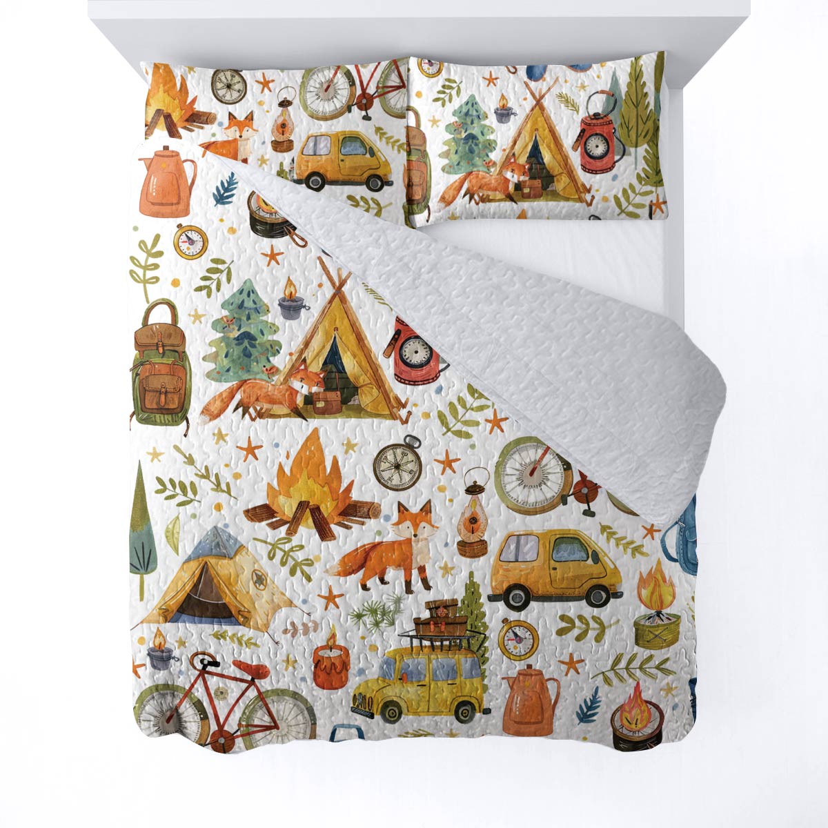 Shineful All Season Quilt 3-Piece Set Happy Camping