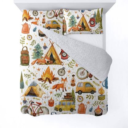 Shineful All Season Quilt 3-teiliges Set Happy Camping 