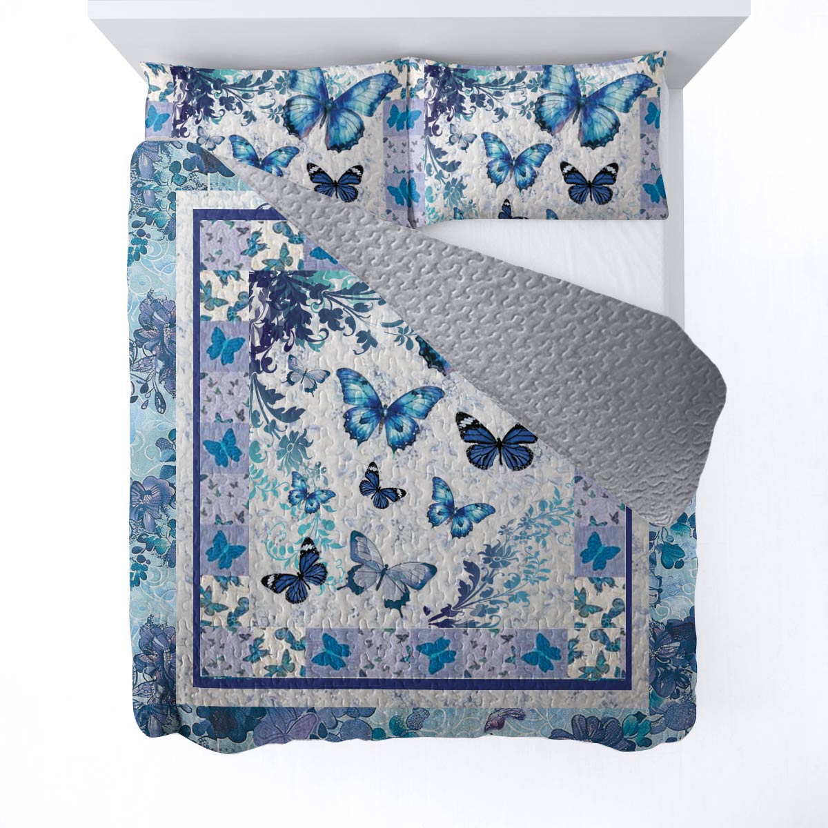 Shineful All Season Quilt 3-teiliges Set Butterfly Elegance Quilt 