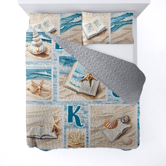 Shineful All Season Quilt 3-teiliges Set Beach Book Love 