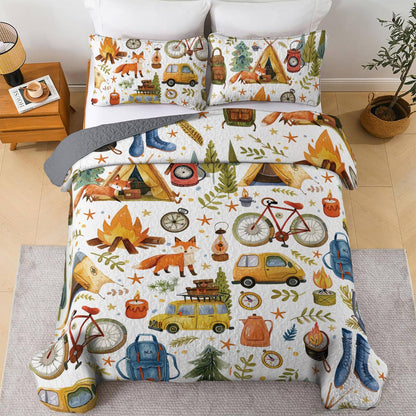 Shineful All Season Quilt 3-teiliges Set Happy Camping 