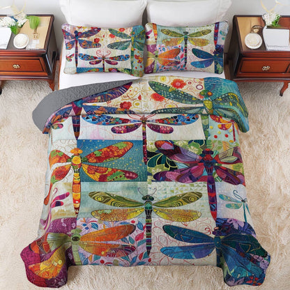 Shineful All Season Quilt 3-Piece Set Dragonfly Harmony